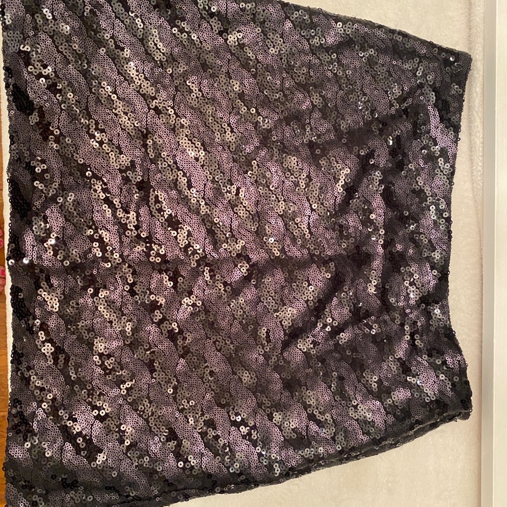 Black sequin skirt.